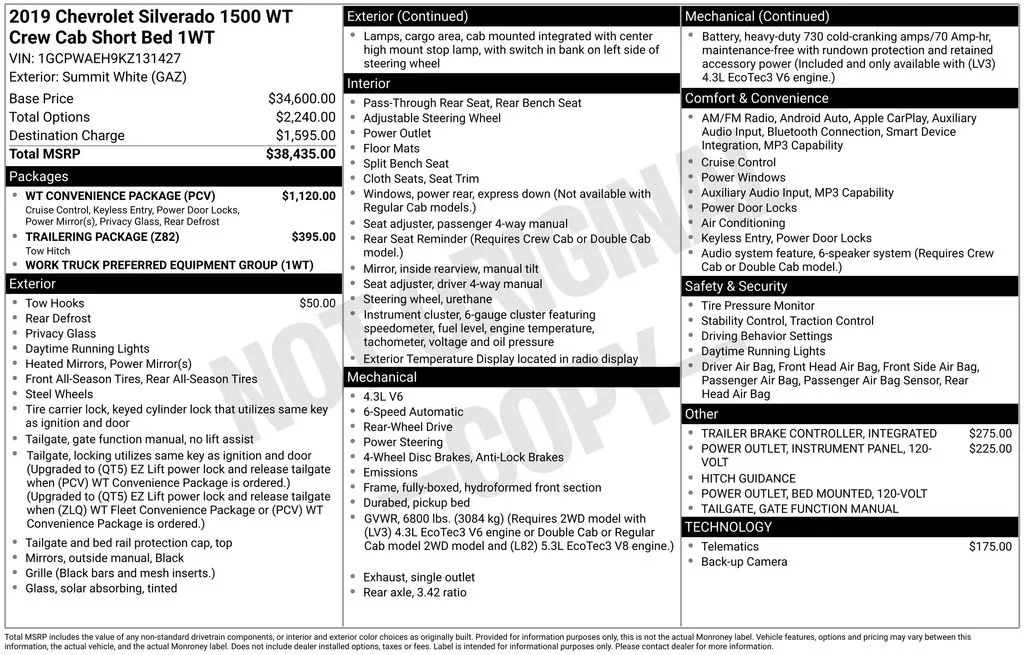 2019 Chevrolet Silverado 1500 WT for sale in Pensacola, FL