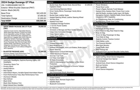 Another view of 2024 Dodge Durango GT Plus for sale in Pensacola, FL at Pensacola Used Cars