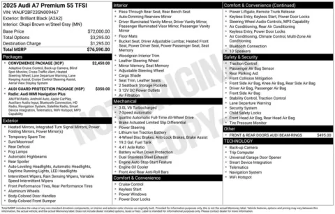 Another view of 2025 Audi A7 55 Premium for sale in Pensacola, FL at Pensacola Used Cars