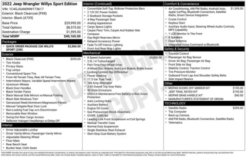 Another view of 2022 Jeep Wrangler for sale in Pensacola, FL at Pensacola Used Cars
