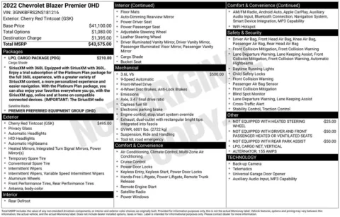 Another view of 2022 Chevrolet Blazer Premier for sale in Pensacola, FL at Pensacola Used Cars