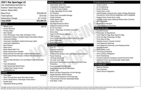 Photos of 2021 Kia Sportage LX for sale in Pensacola, FL at Pensacola Used Cars
