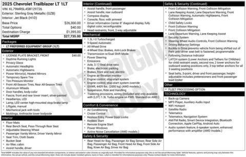 Gray 2025 Chevrolet TrailBlazer LT for sale in Pensacola, FL