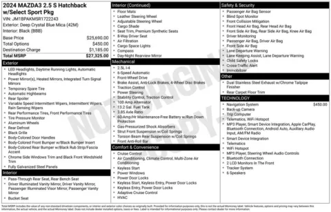 Blue 2024 Mazda Mazda3 2.5 S Select Sport for sale in Pensacola, FL