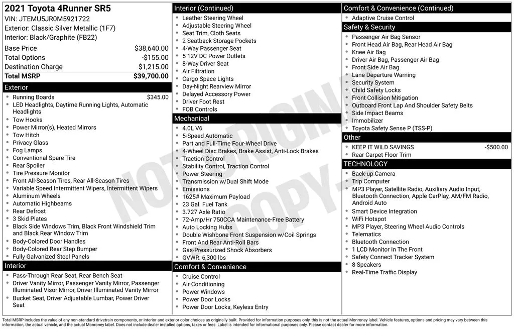 2021 Toyota 4Runner SR5 for sale in Pensacola, FL