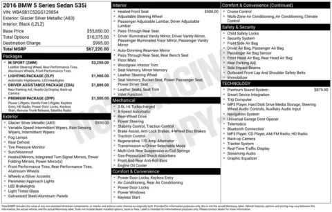 Silver 2016 BMW 5 Series 535i for sale in Pensacola, FL
