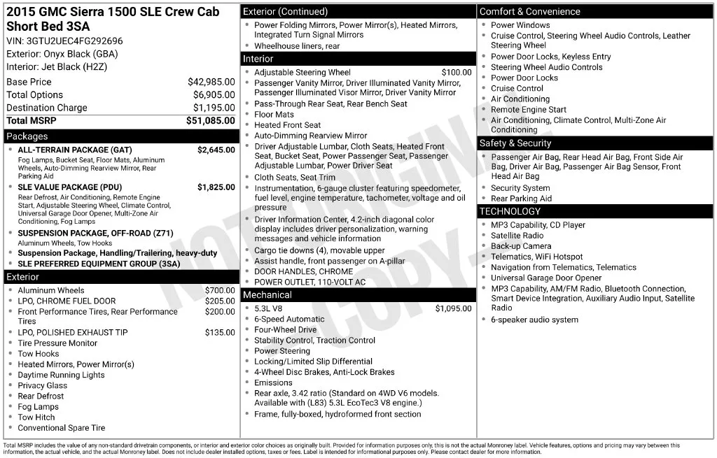 2015 GMC Sierra 1500 SLE for sale in Pensacola, FL