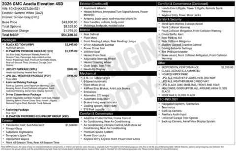 Another view of 2026 GMC Acadia Elevation for sale in Pensacola, FL at Step One Motorsports
