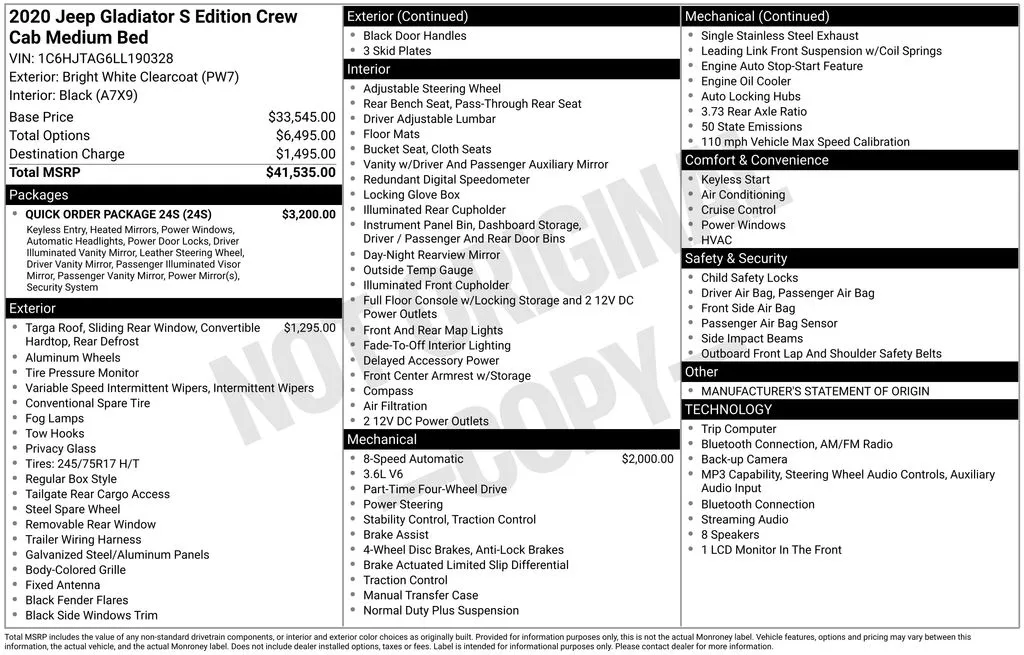 2020 Jeep Gladiator Sport for sale in Pensacola, FL