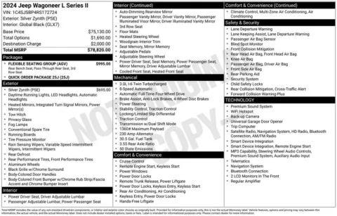 Silver 2024 Jeep Wagoneer L Series II for sale in Pensacola, FL