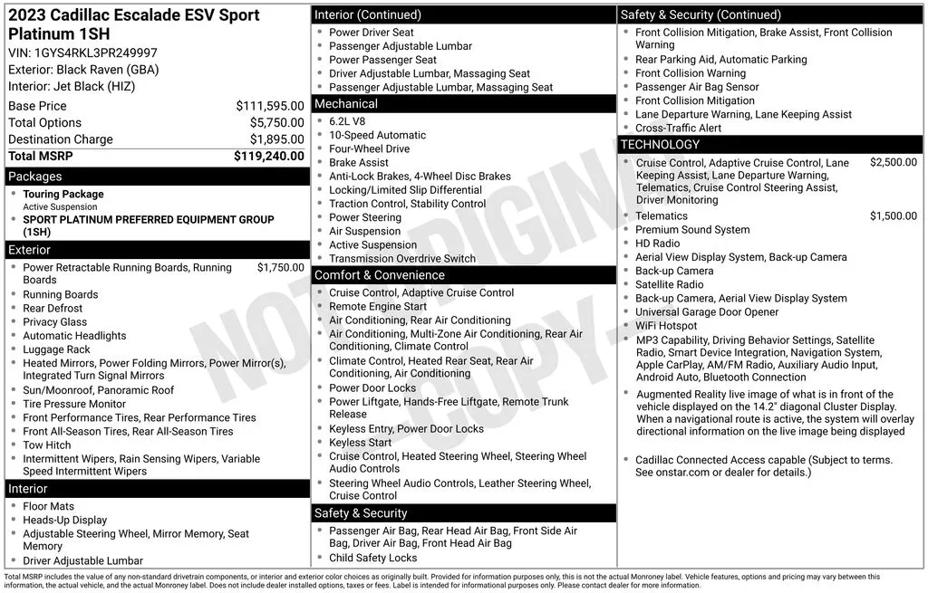2023 Cadillac Escalade ESV Sport Platinum for sale in Pensacola, FL