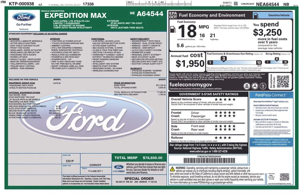 2022 Ford Expedition Max Limited for sale in Pensacola, FL