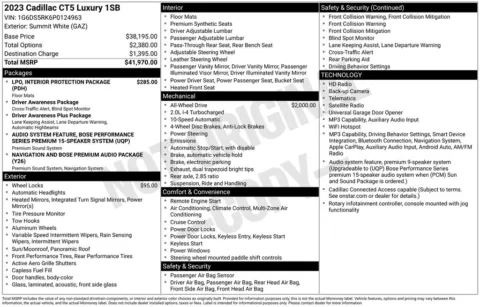 White 2023 Cadillac CT5 Luxury for sale in Pensacola, FL