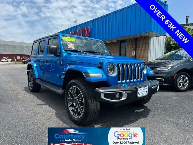 Blue 2023 Jeep Wrangler Sahara 4xe for sale in Chesapeake, VA