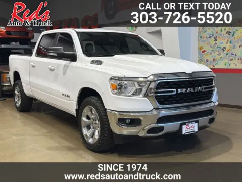 White 2022 Ram 1500 Big Horn Crew Cab 4x4 6'4" Box for sale in Longmont, CO