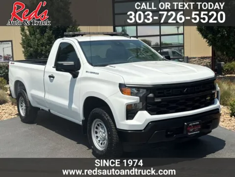 White 2025 Chevrolet Silverado 1500 4WD Regular Cab Long Bed WT for sale in Longmont, CO