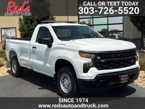 White 2025 Chevrolet Silverado 1500 4WD Regular Cab Long Bed WT for sale in Longmont, CO