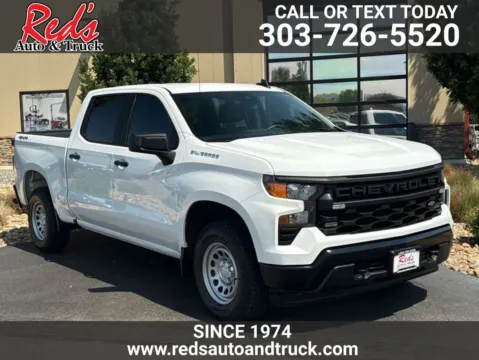White 2024 Chevrolet Silverado 1500 4WD Crew Cab Short Bed WT for sale in Longmont, CO