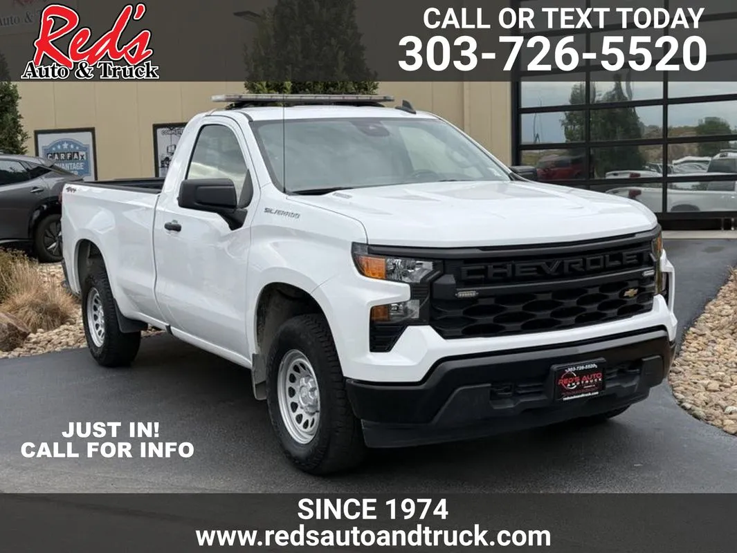 White 2025 Chevrolet Silverado 1500 4WD Regular Cab Long Bed WT for sale in Longmont, CO