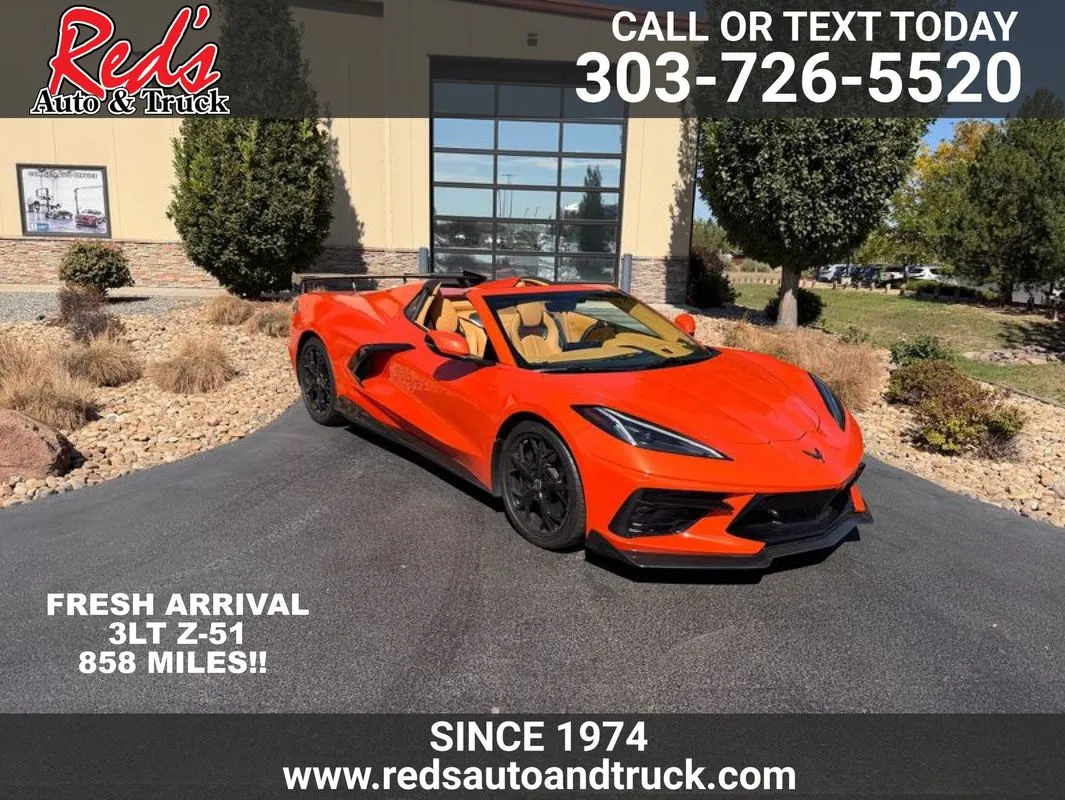 Orange 2020 Chevrolet Corvette Stingray RWD Convertible 3LT for sale in Longmont, CO