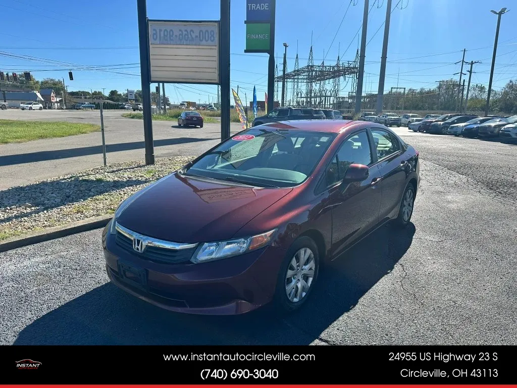 Red 2012 Honda Civic LX Sedan 4D for sale in Circleville, OH