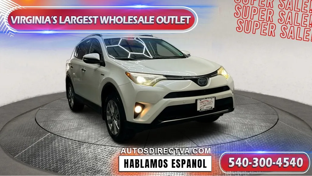 White 2016 Toyota RAV4 Hybrid Limited for sale in Fredericksburg, VA