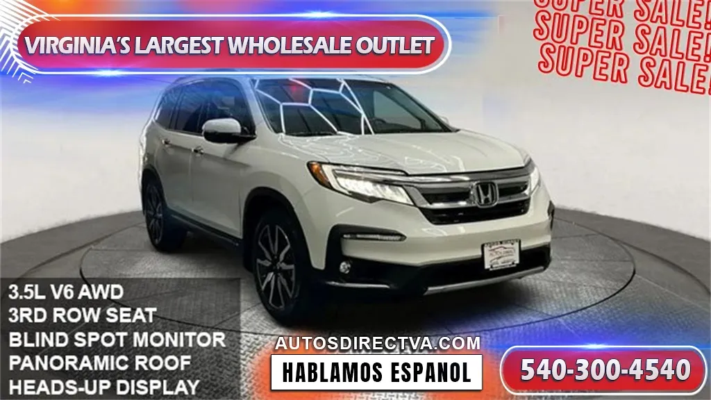 White 2022 Honda Pilot Elite for sale in Fredericksburg, VA