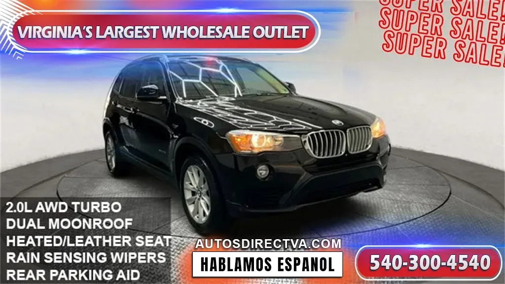 Black 2016 BMW X3 xDrive28i for sale in Fredericksburg, VA