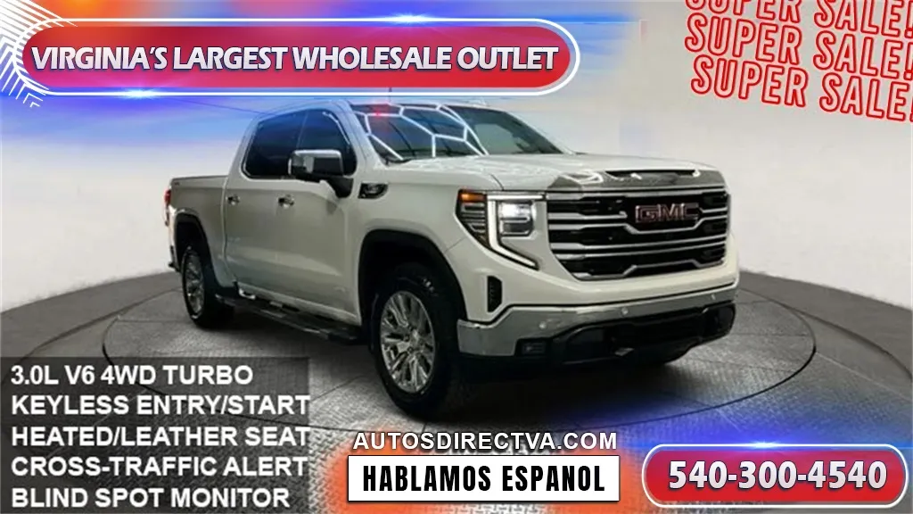White 2022 GMC Sierra 1500 SLT for sale in Fredericksburg, VA