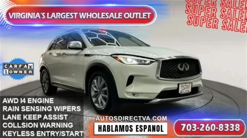 White 2021 INFINITI QX50 ESSENTIAL for sale in Fredericksburg, VA