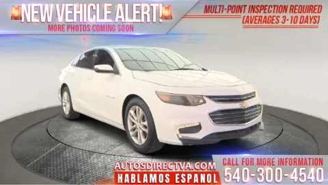 White 2017 Chevrolet Malibu LT for sale in Fredericksburg, VA