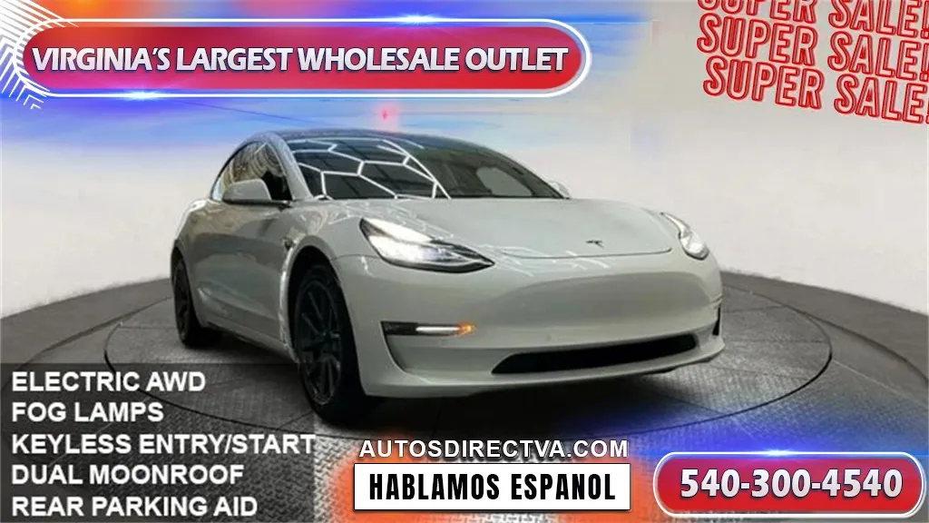 White 2018 Tesla Model 3 for sale in Fredericksburg, VA