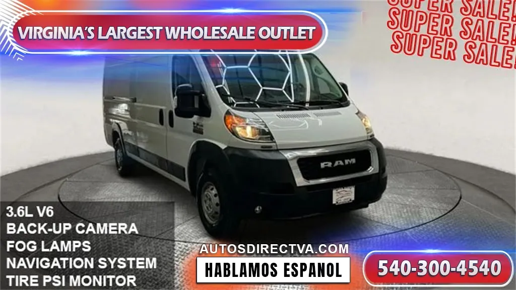 White 2021 Ram ProMaster 3500 High Roof for sale in Fredericksburg, VA