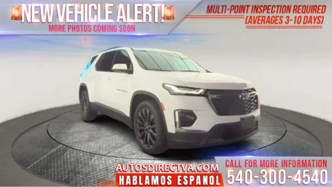 White 2022 Chevrolet Traverse RS for sale in Fredericksburg, VA
