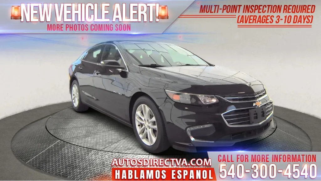 Black 2017 Chevrolet Malibu LT for sale in Fredericksburg, VA