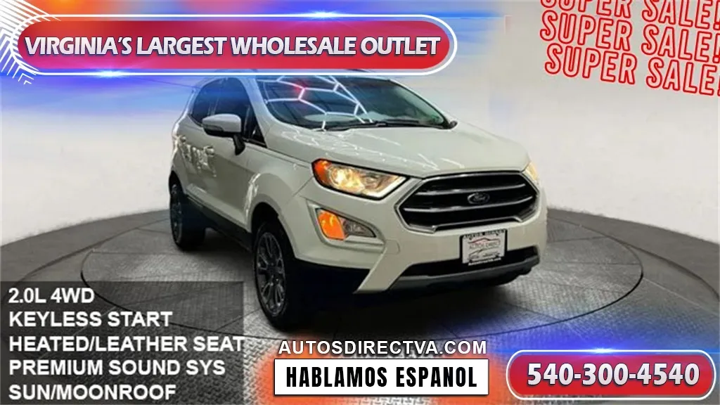 White 2020 Ford EcoSport Titanium for sale in Fredericksburg, VA