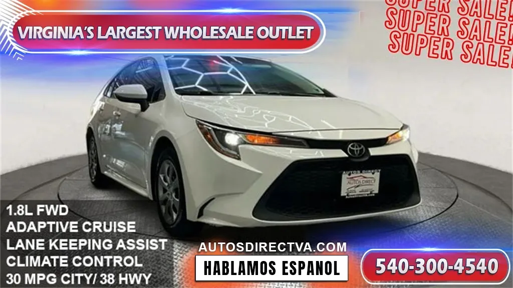 White 2021 Toyota Corolla LE for sale in Fredericksburg, VA