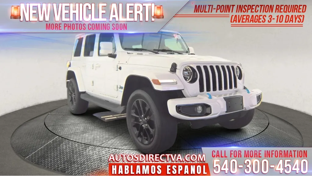 White 2021 Jeep Wrangler Unlimited Sahara High Altitude 4xe for sale in Fredericksburg, VA