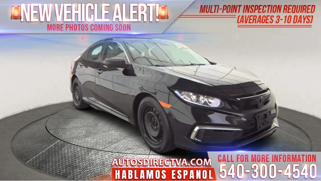 Black 2019 Honda Civic LX for sale in Fredericksburg, VA