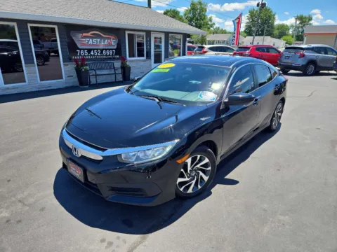Black 2017 HONDA CIVIC EX for sale in Kokomo, IN