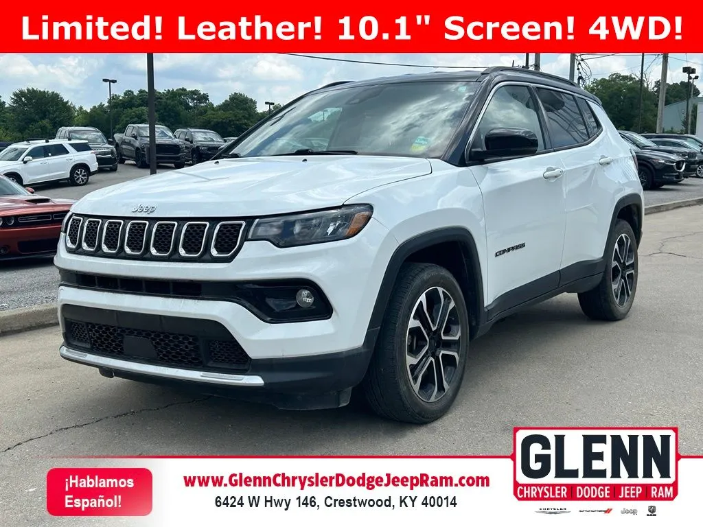 White 2023 Jeep Compass Limited for sale in Crestwood, KY