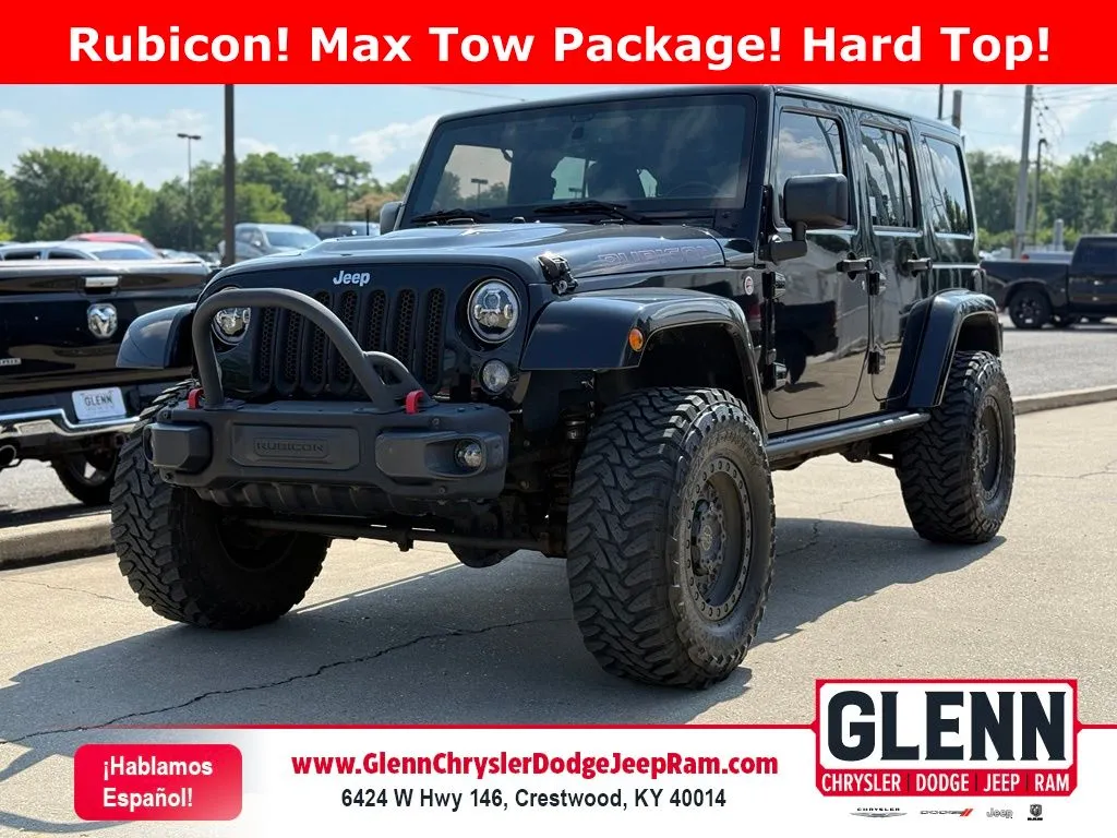 Black 2015 Jeep Wrangler Unlimited Rubicon for sale in Crestwood, KY