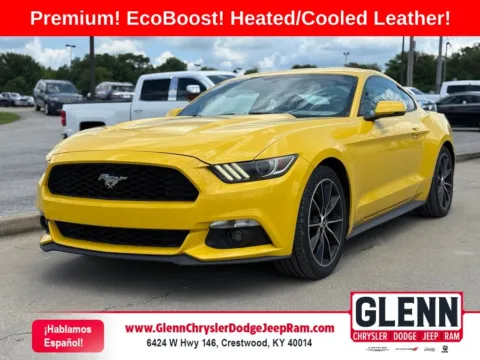 Yellow 2017 Ford Mustang EcoBoost Premium for sale in Crestwood, KY
