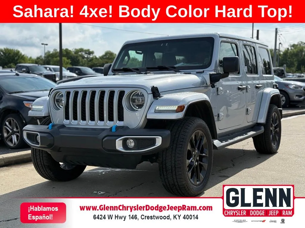 Silver 2022 Jeep Wrangler Unlimited Sahara 4xe for sale in Crestwood, KY