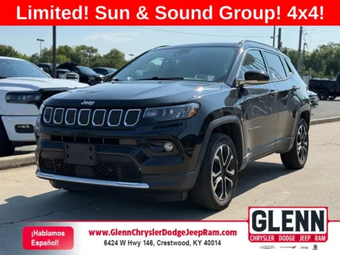 Black 2022 Jeep Compass Limited for sale in Crestwood, KY
