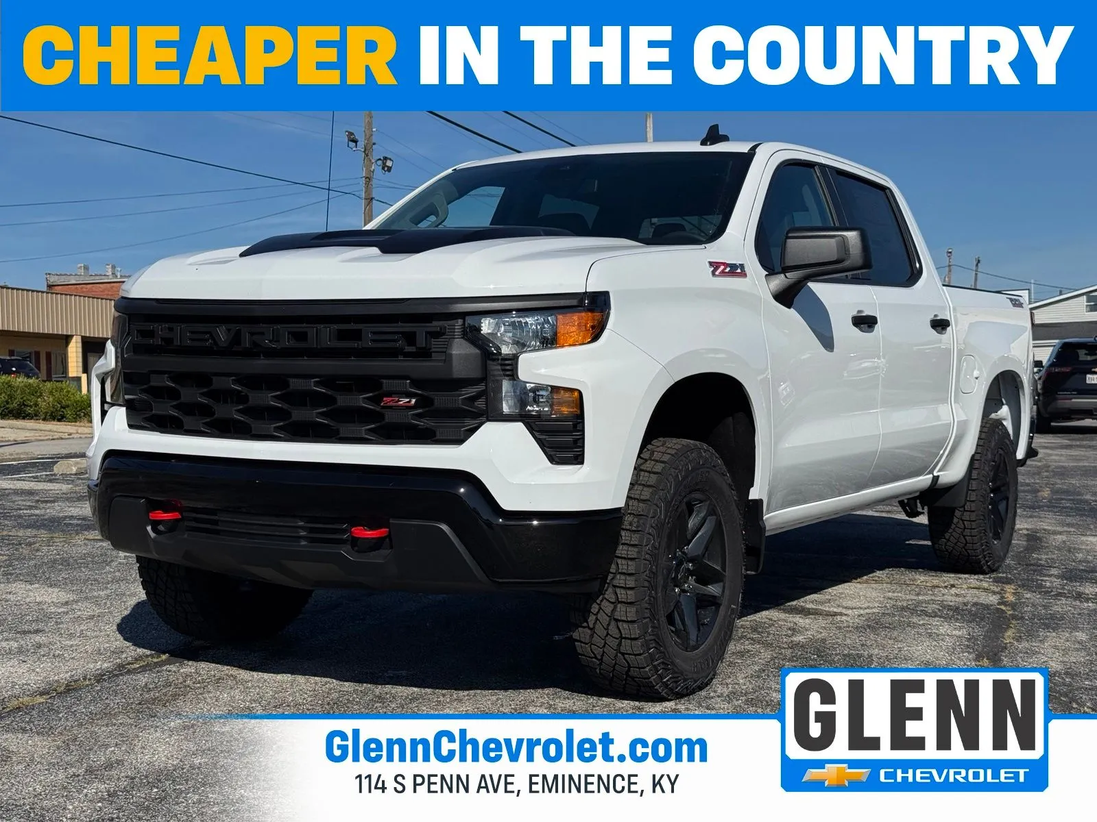 White 2026 Chevrolet Silverado 1500 Custom Trail Boss for sale in Eminence, KY