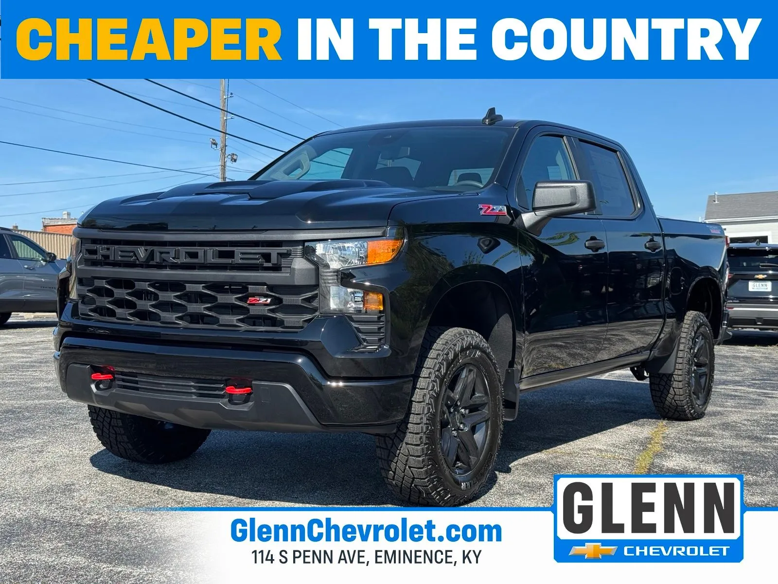 Black 2026 Chevrolet Silverado 1500 Custom Trail Boss for sale in Eminence, KY