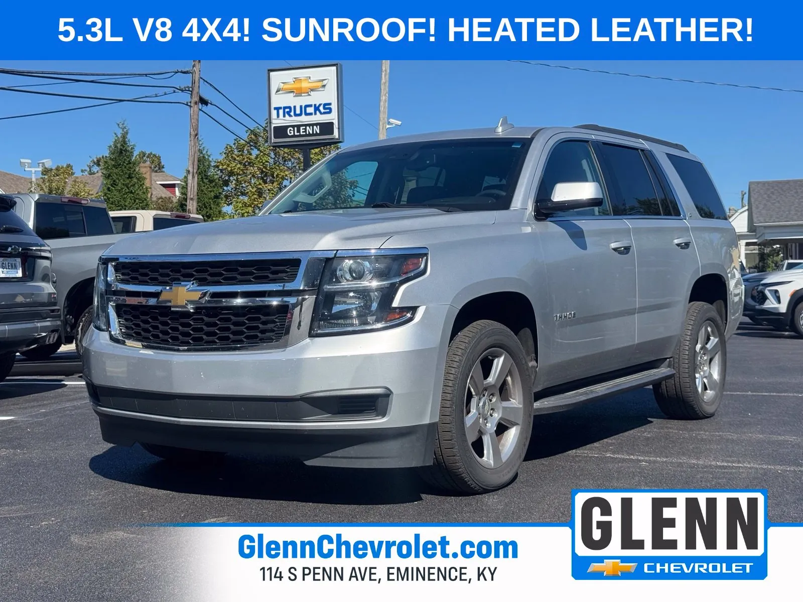 Silver 2018 Chevrolet Tahoe LT for sale in Eminence, KY