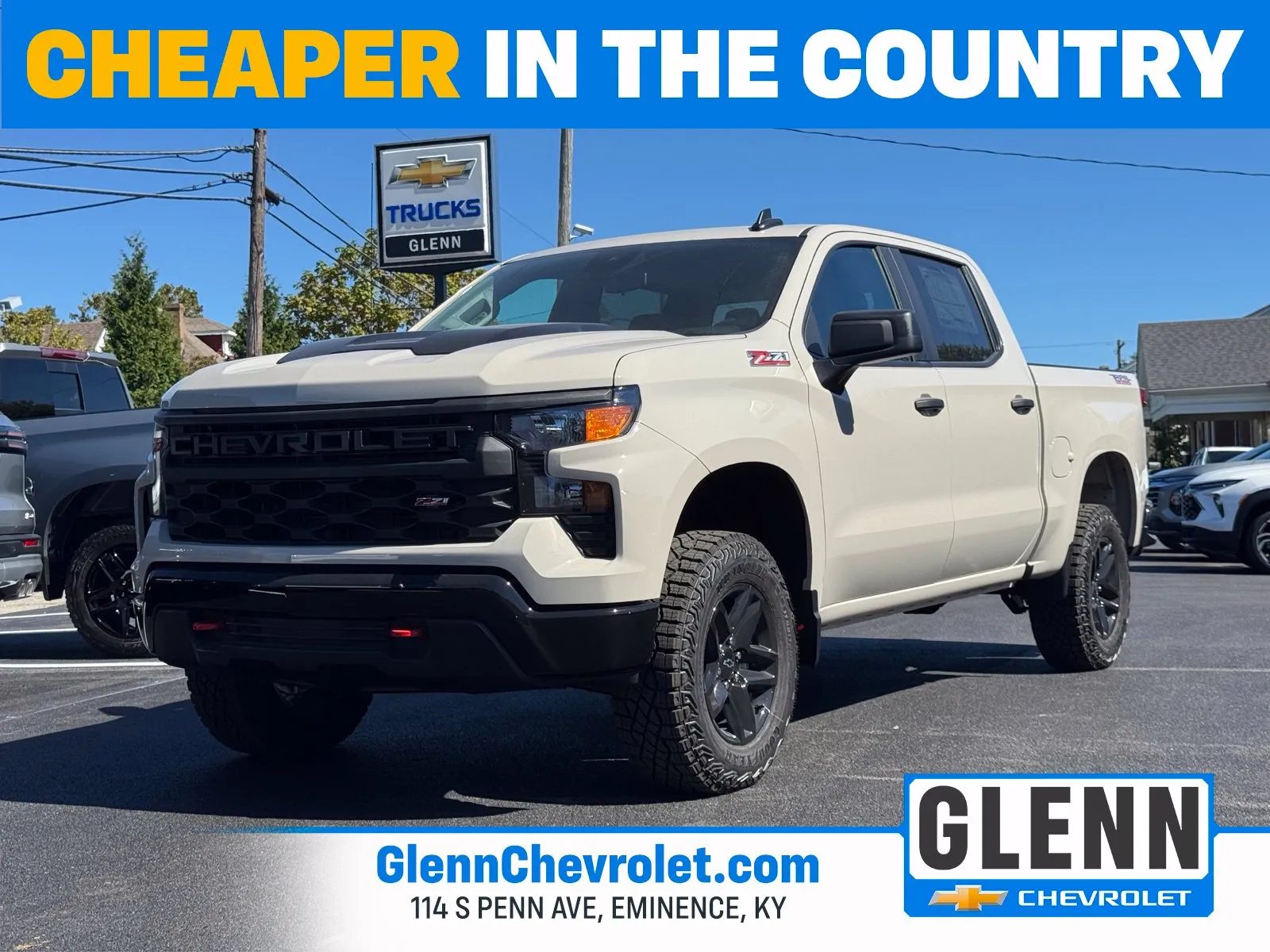 White 2026 Chevrolet Silverado 1500 Custom Trail Boss for sale in Eminence, KY