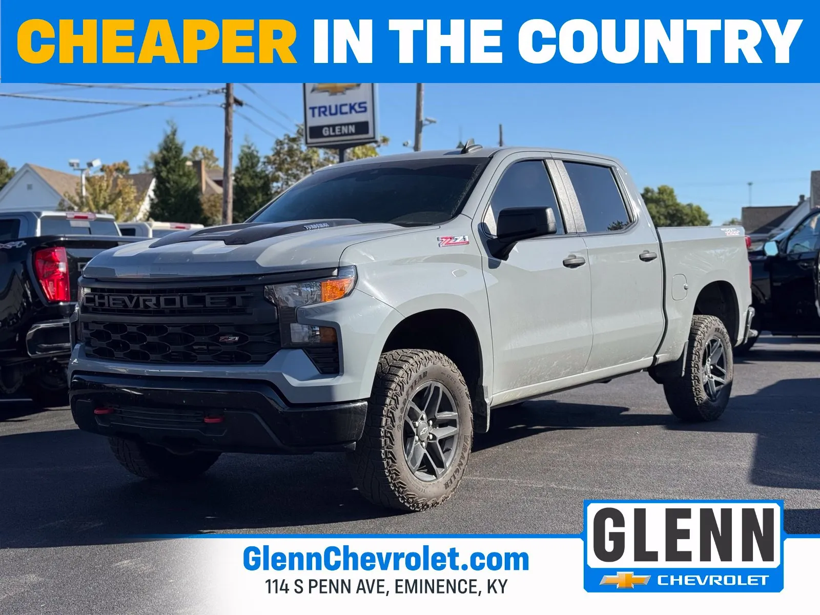 Gray 2025 Chevrolet Silverado 1500 Custom Trail Boss for sale in Eminence, KY